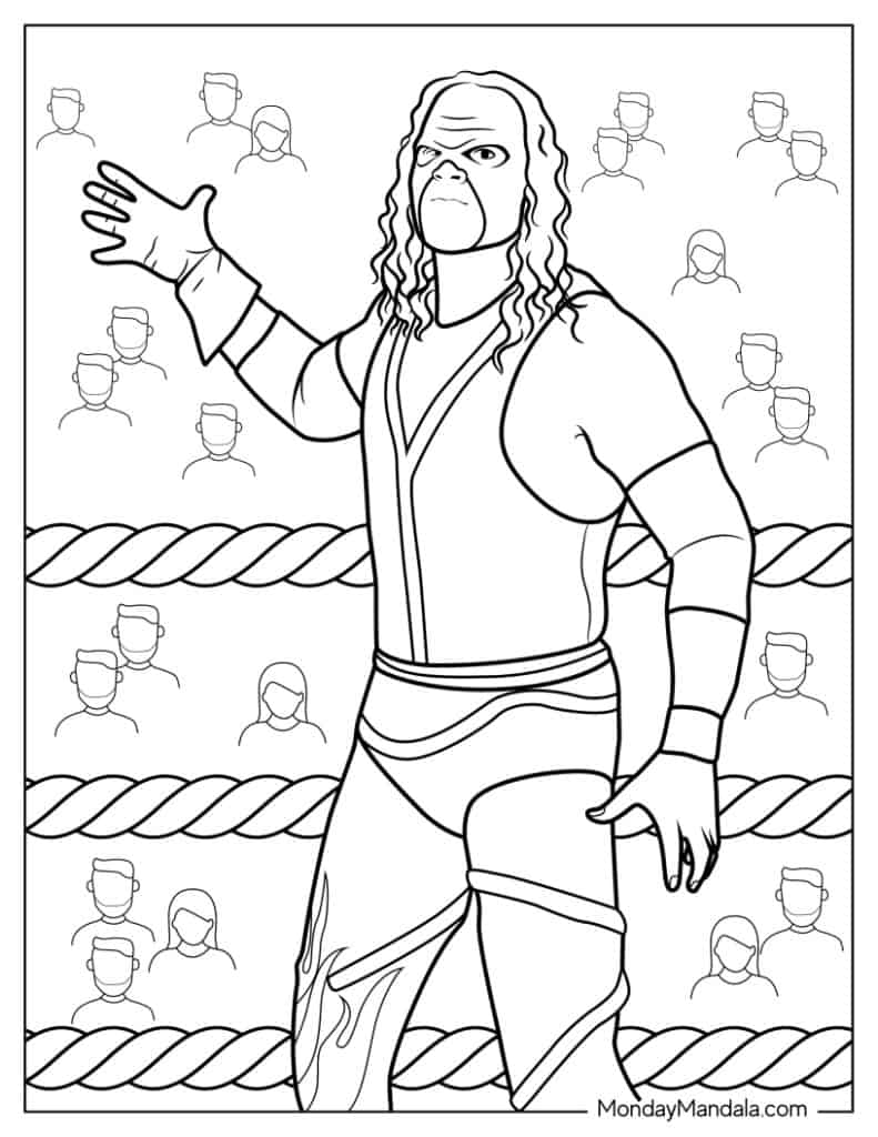 Wrestling wwe coloring pages free pdf printables