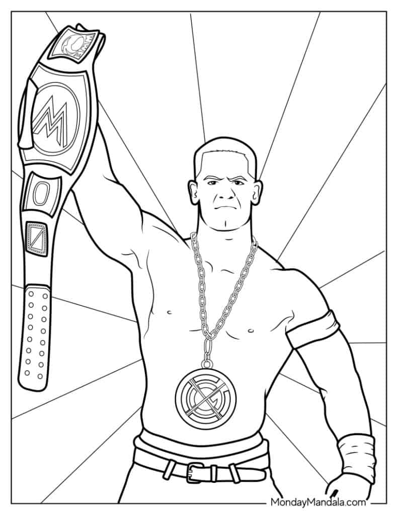 Wrestling wwe coloring pages free pdf printables