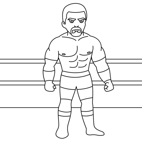 Cartoon wrestler coloring page free printable coloring pages