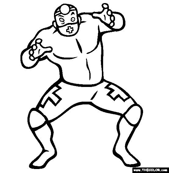 Pro wrestling online coloring pages