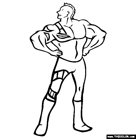 The uscle pro wrestler online coloring page