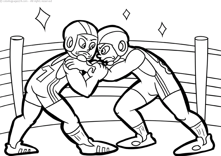 Wrestling coloring pages