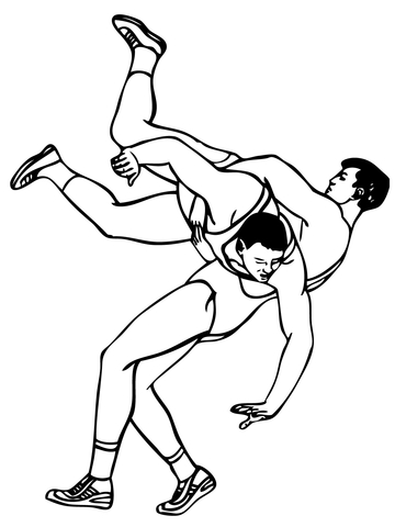 Greco roman wrestling throw coloring page free printable coloring pages