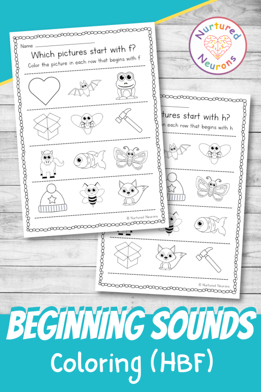 Color the beginning sounds worksheets hbf