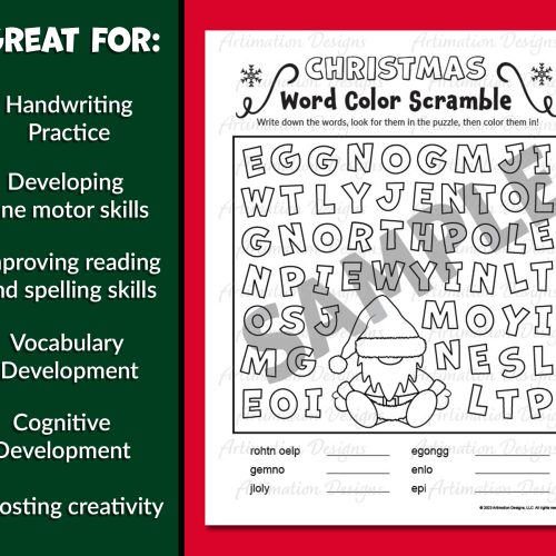 Christmas word search coloring pages word scramble unscramble words easy made by teachers