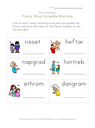 Family word scramble all kids network