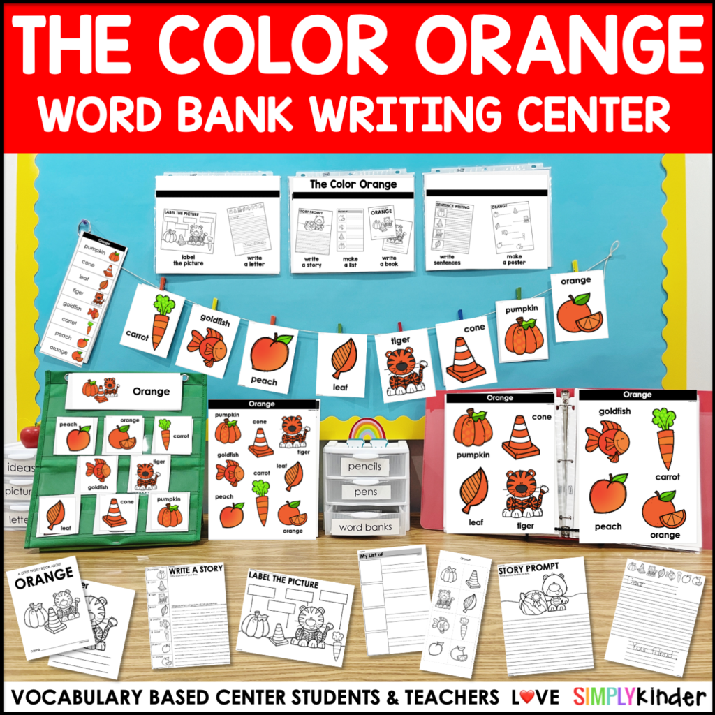 The color orange word bank writing center