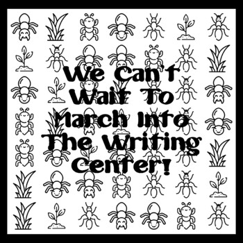 We cant wait to march to the writg center by feet ant ar t activity worksheet by swati sharma