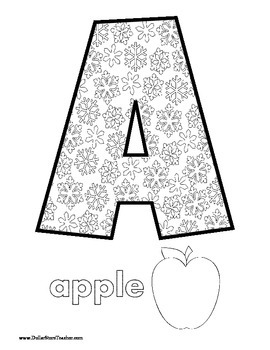 Winter theme writing center snow flake letter coloring pages and pictures