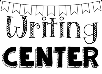 Writing center sign by oak tpt