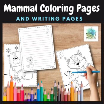 Coloring pages animal writing center mammals by a magical childhood