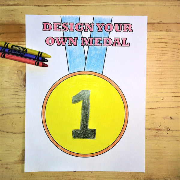 Design your own medal coloring page