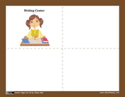 Writing center sign free printable papercraft templates