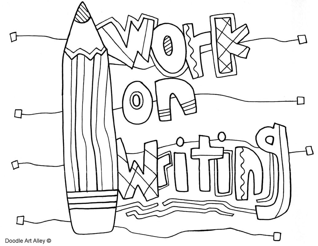 Writing coloring pages and printables