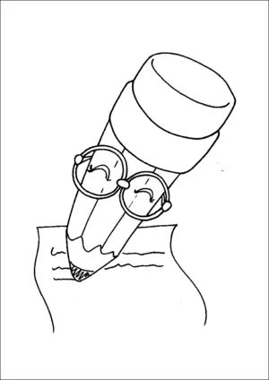 Cute pencil writing coloring page