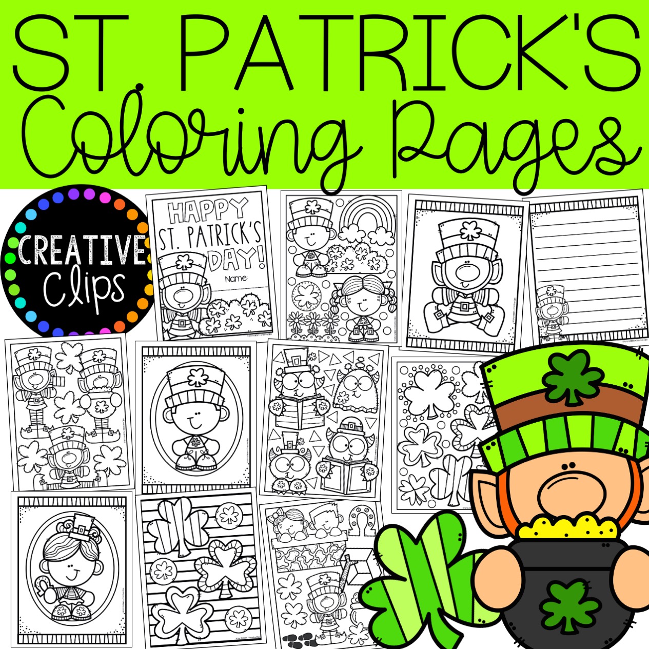 St patricks day coloring pages and writing papers made by teachers