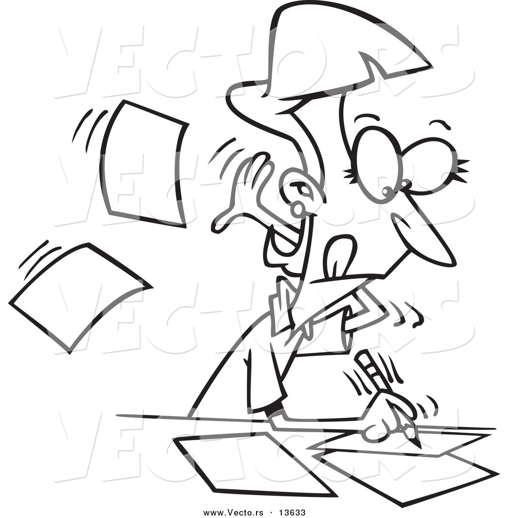 R of a cartoon fast author writing on pages