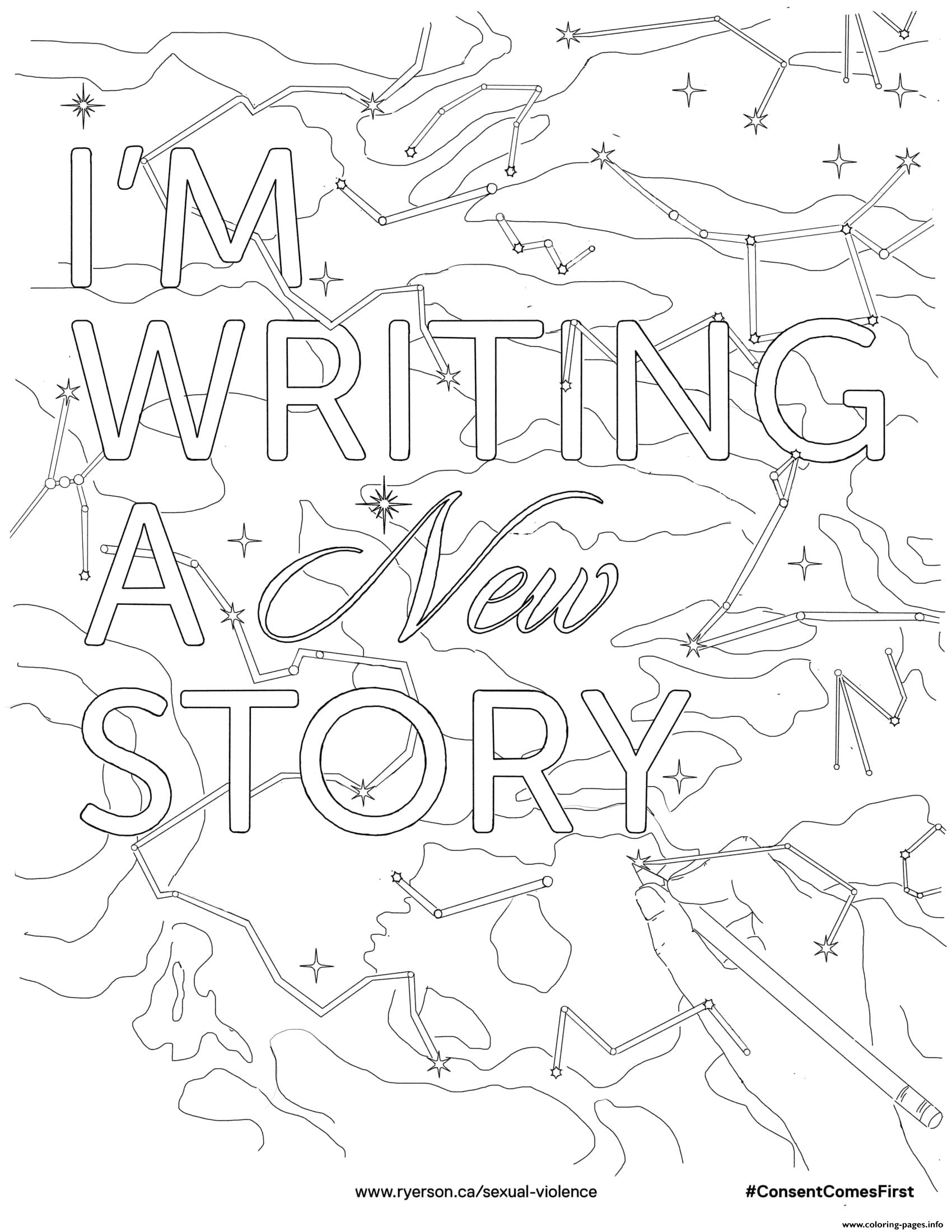 Im writing a new story coloring page printable