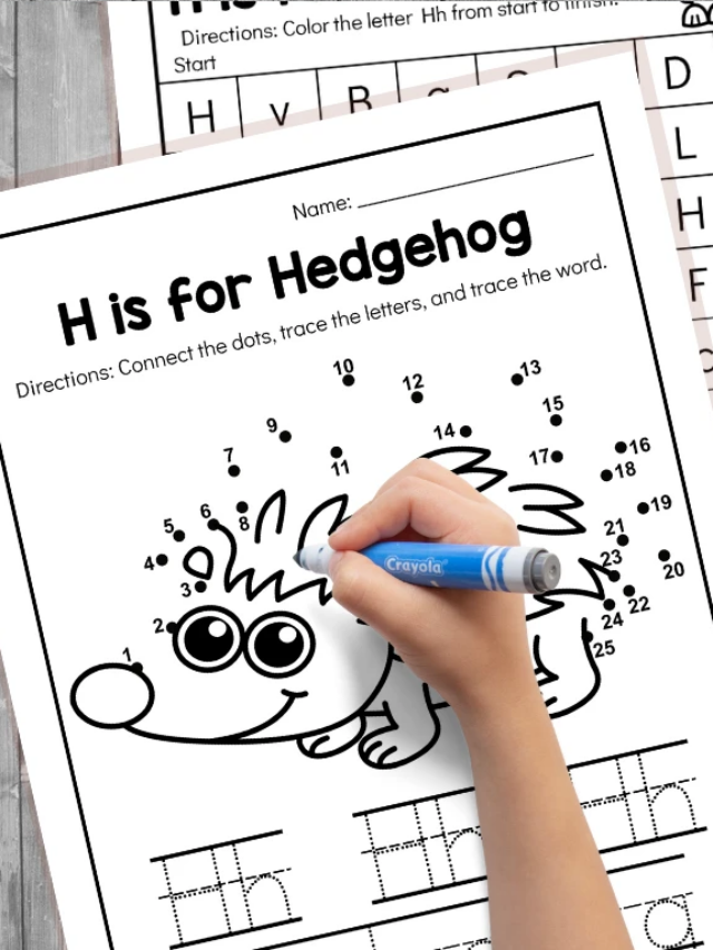 Letter h is for hedgehog printables