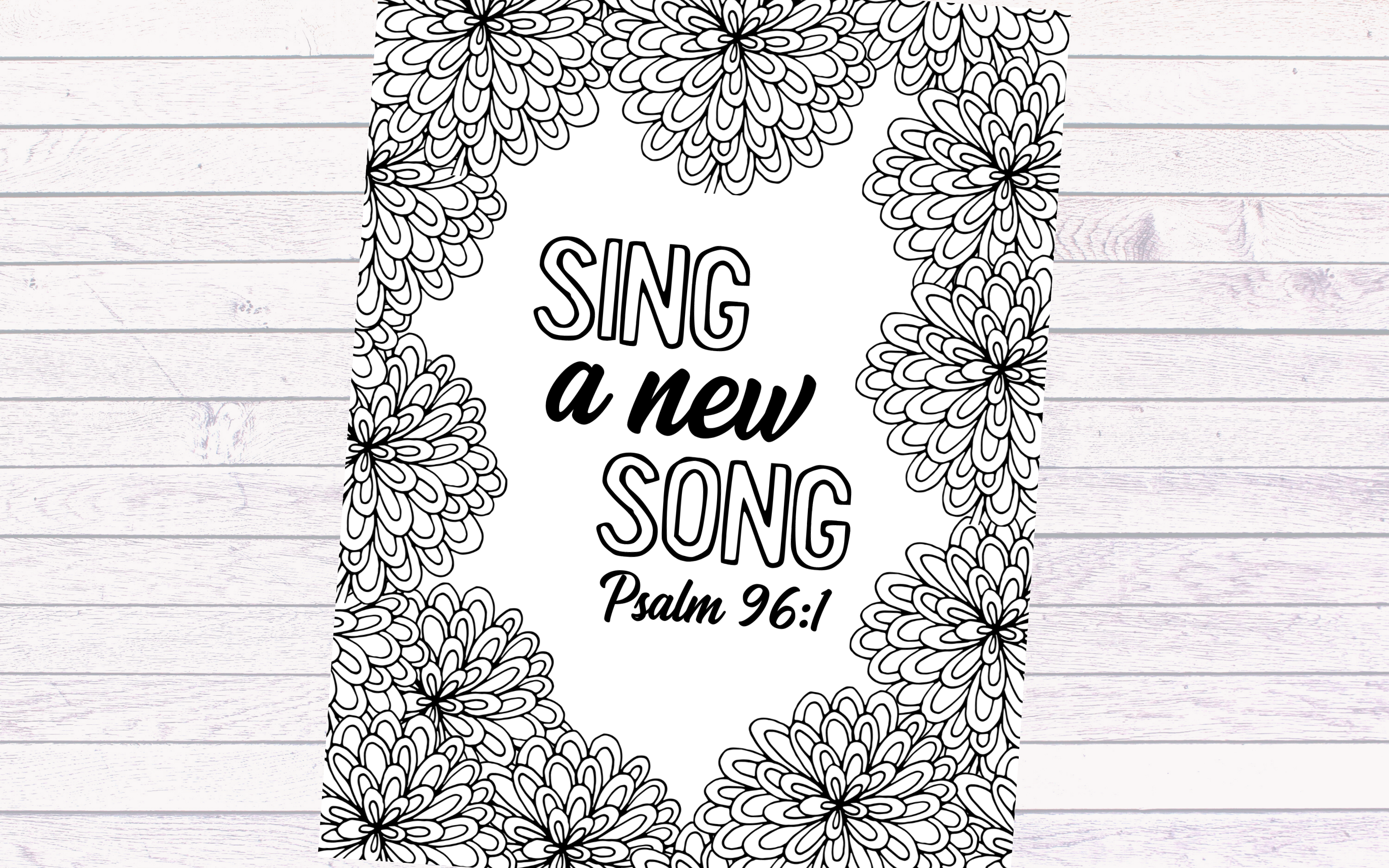 Sing a new song scripture coloring page