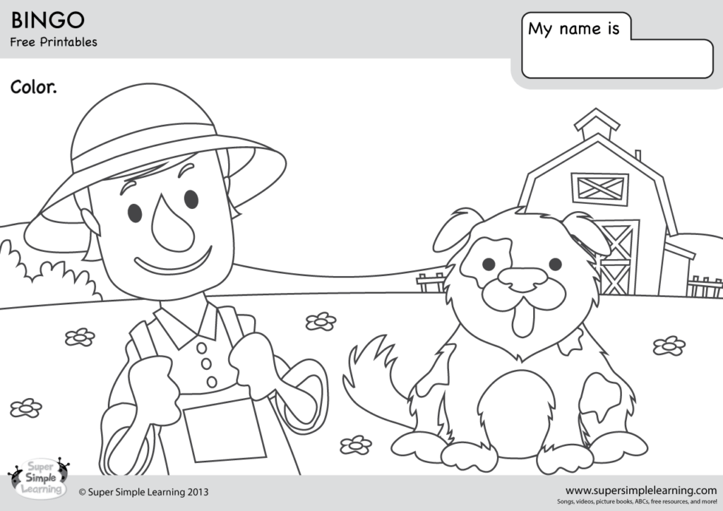 Bingo coloring pages