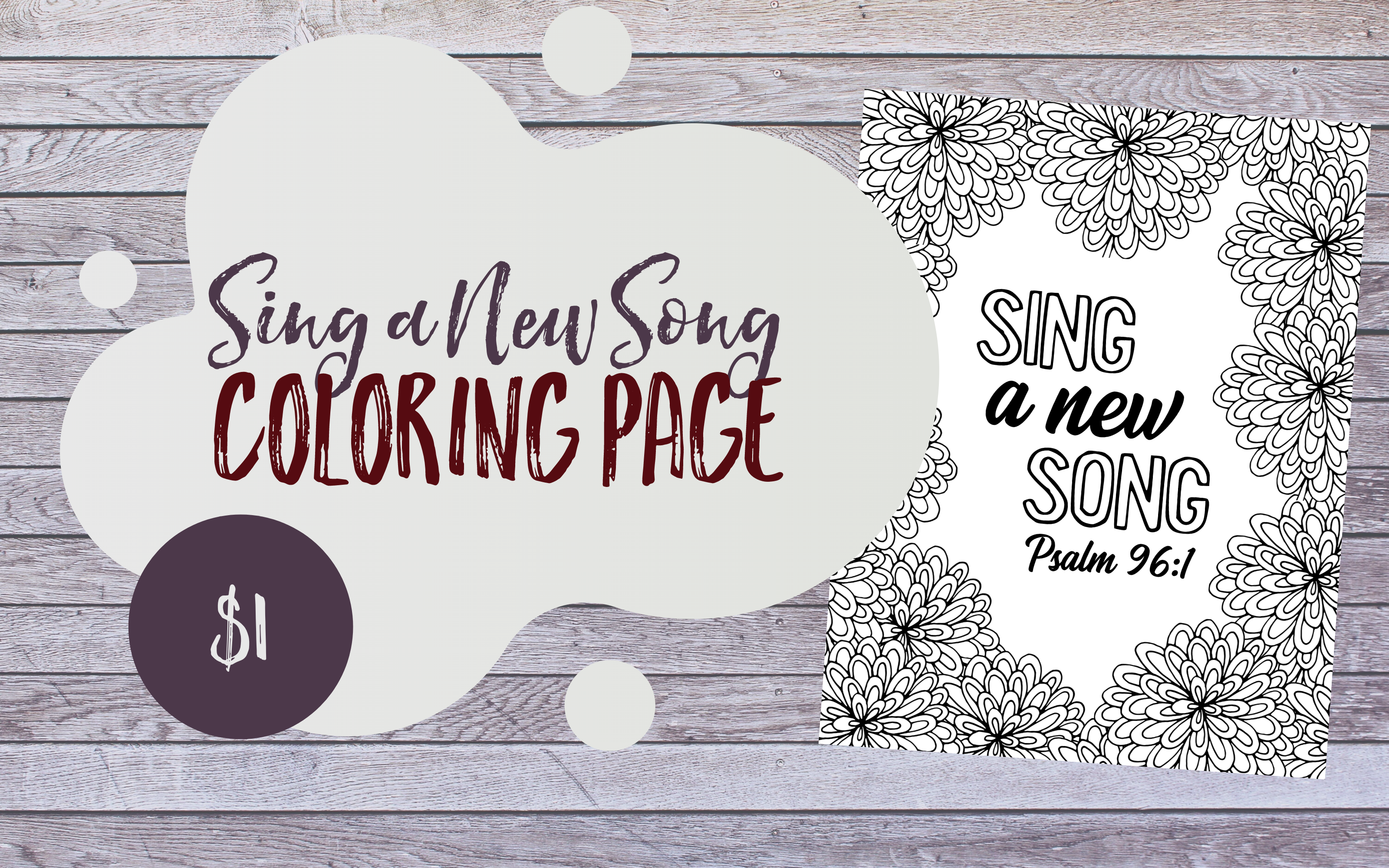 Sing a new song scripture coloring page