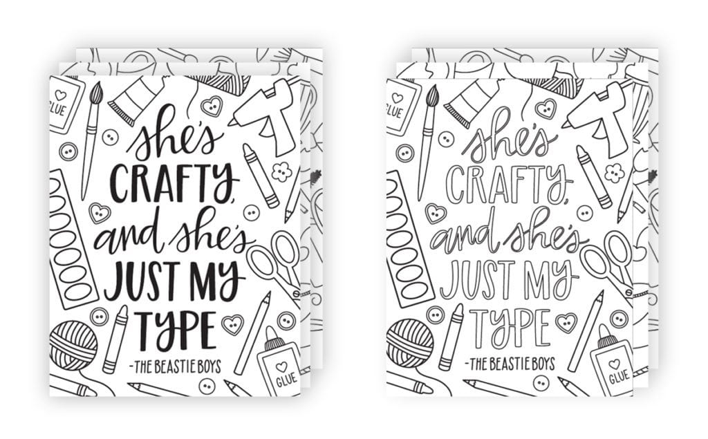 Coloring song lyric posters