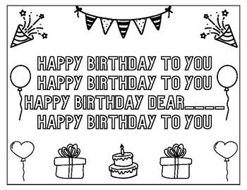 Happy birthday song coloring pages by aleli tpt