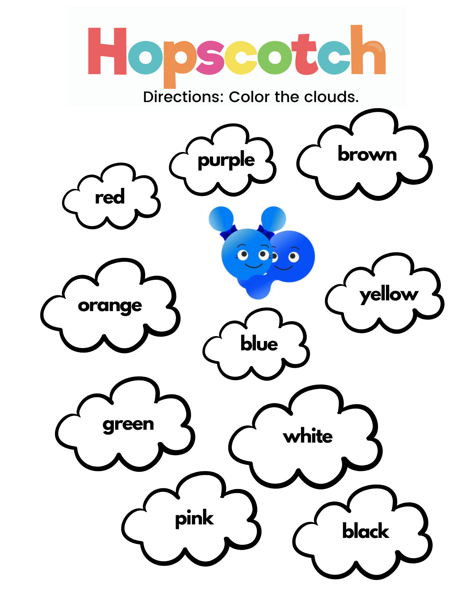 Color song coloring pages â hopscotch