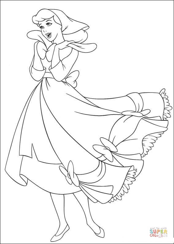 Cinderella sings a song coloring page free printable coloring pages