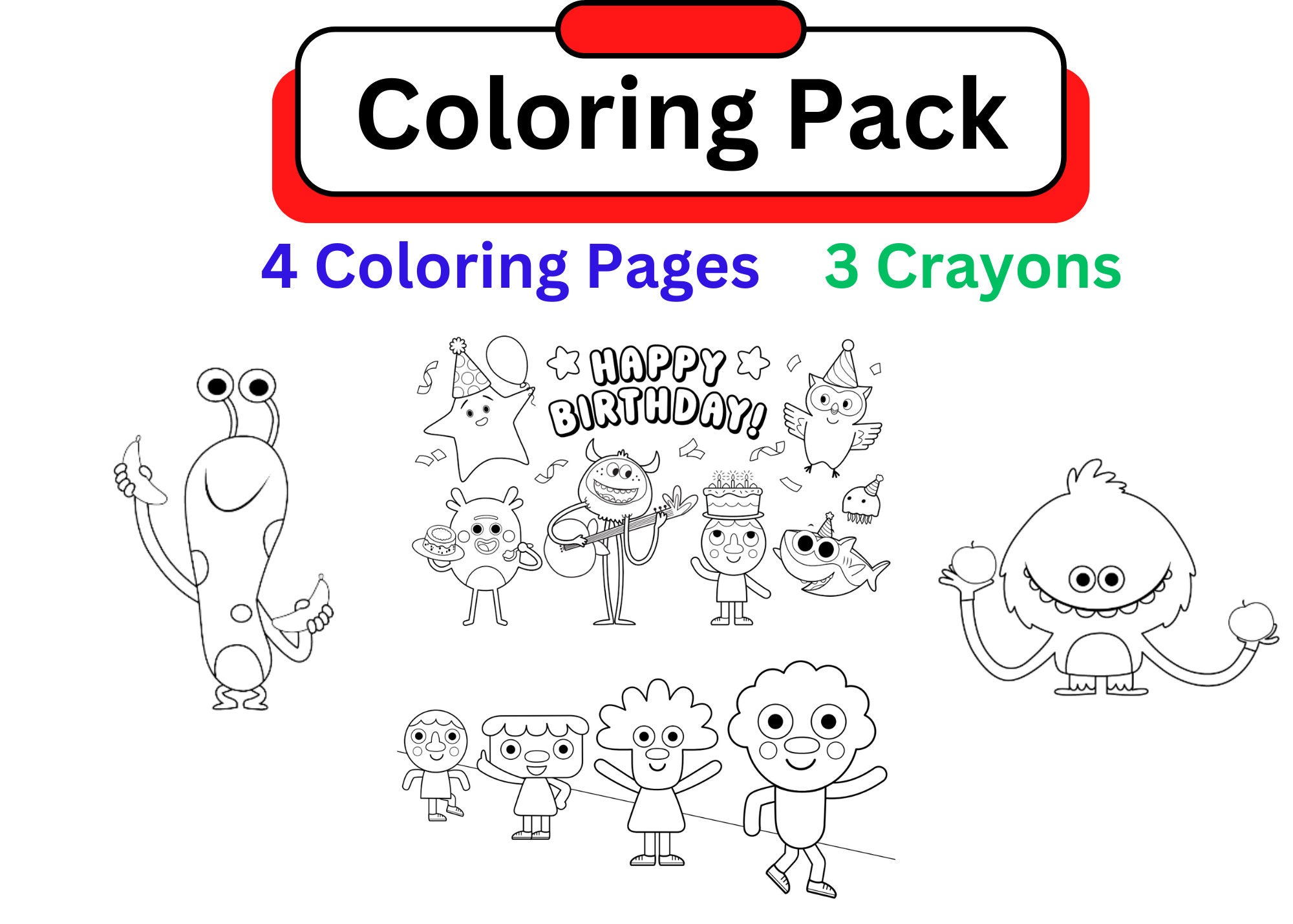 Super and simple song coloring page pouch kitsimple favorsbag filler party decor color bookgiftssimple song party