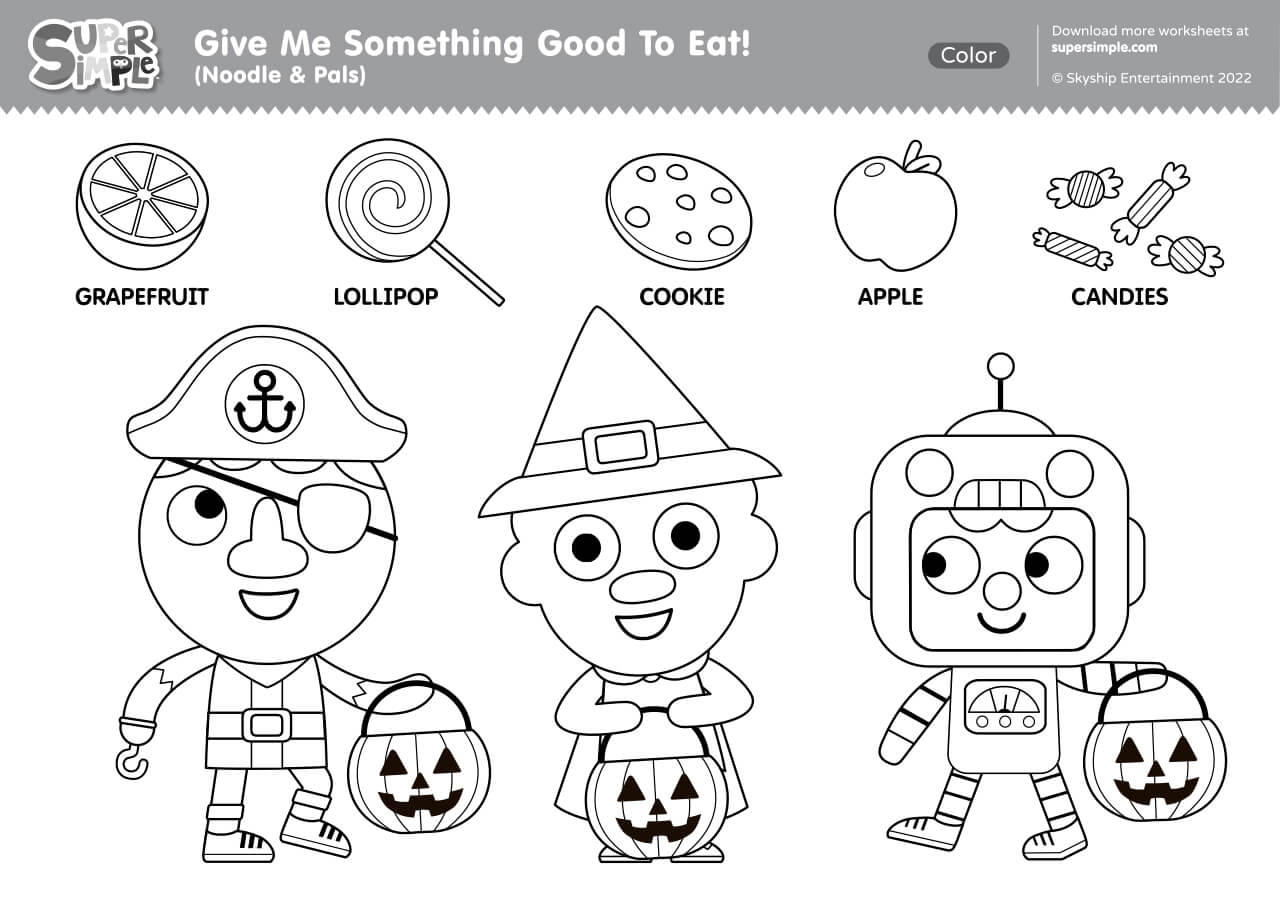 Give me something good to eat noodle pals version coloring page