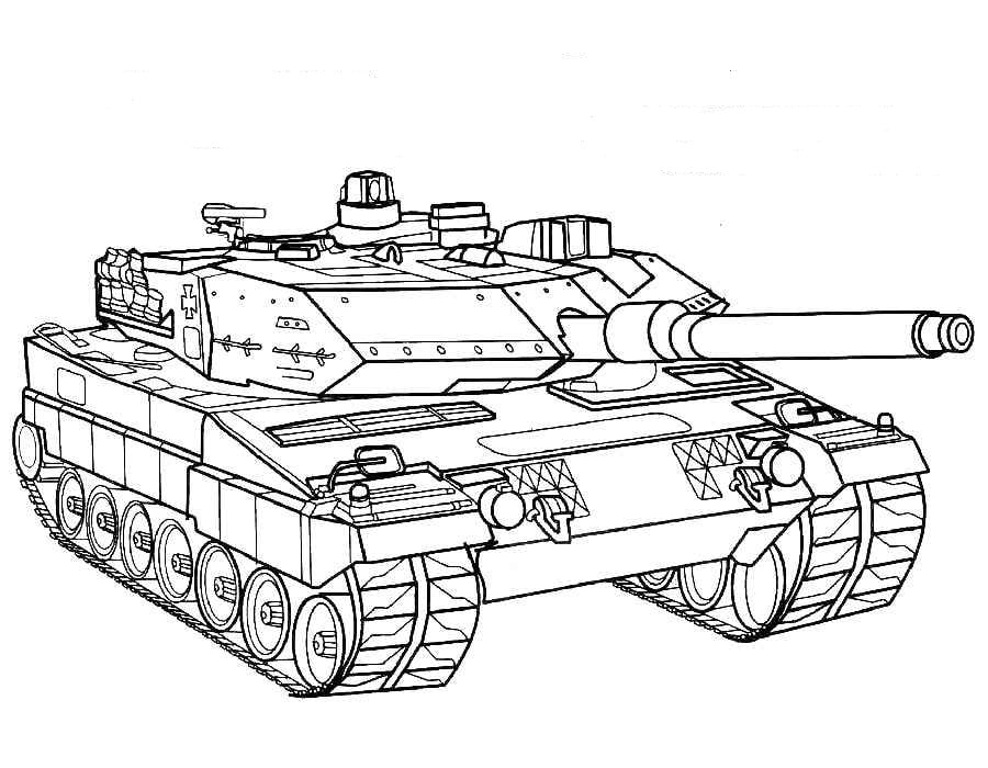 Huge military tank coloring page