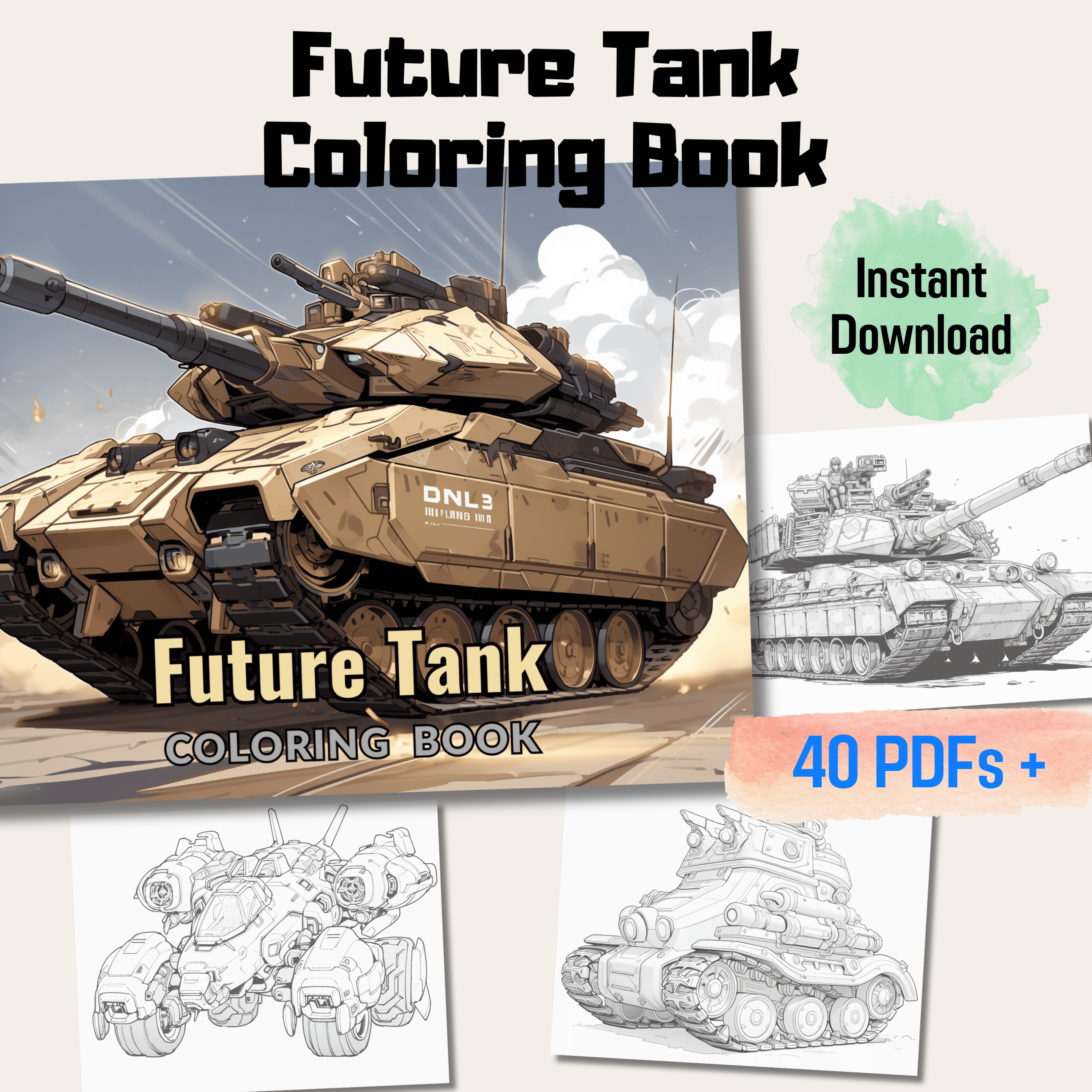 Future tank coloring book fun and educational activity â funny print for you