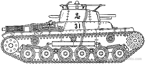 Blueprints tanks ww tanks japan type tank