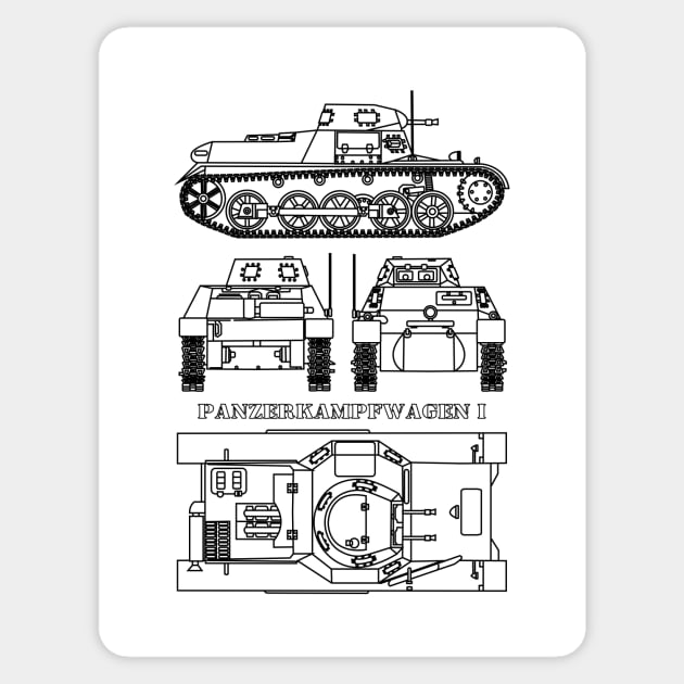 Panzer i tank german ww light tanks blueprints diagram gift