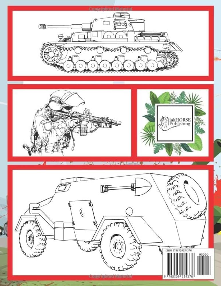 Military coloring book for kids army coloring pages for children ages