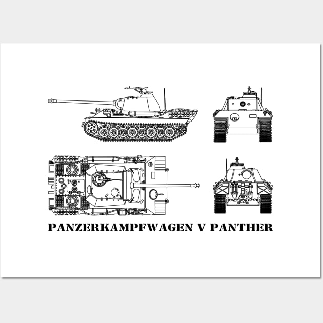 Panzer v panther german ww tank blueprints gift