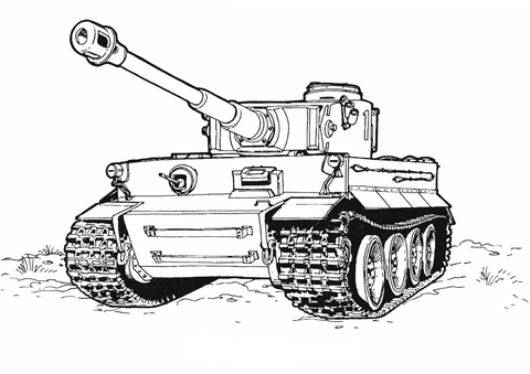 Tiger tank coloring page free printable coloring pages