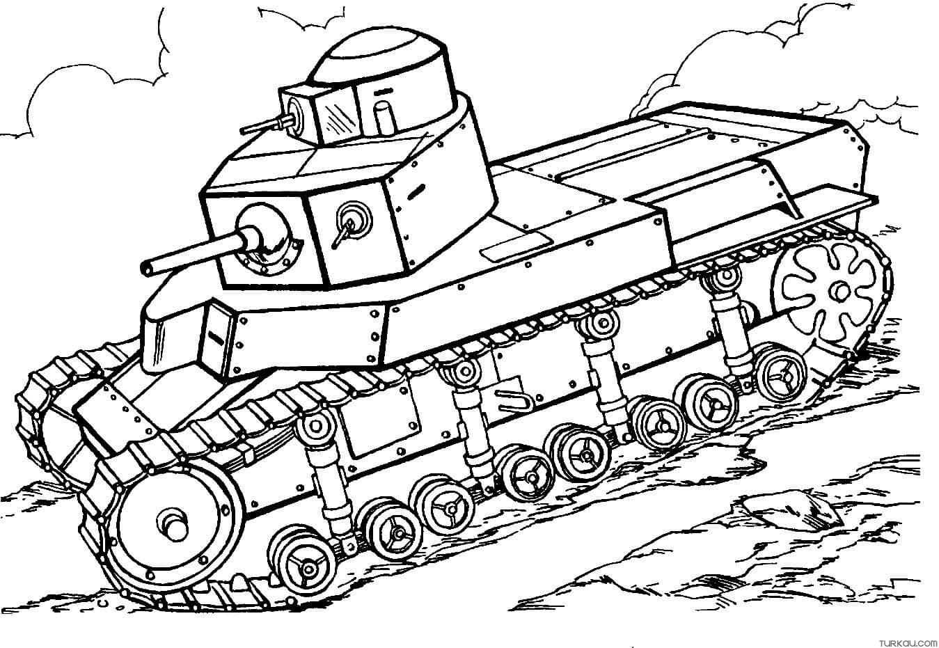 War tank coloring page