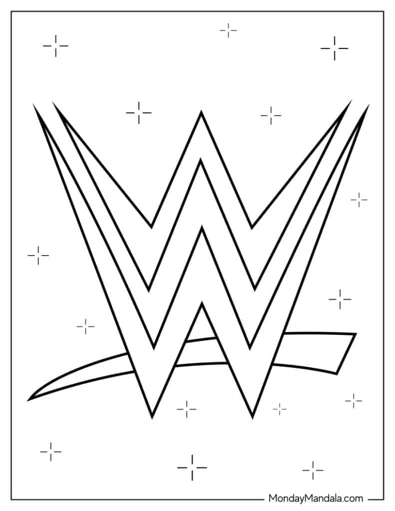 Wrestling wwe coloring pages free pdf printables