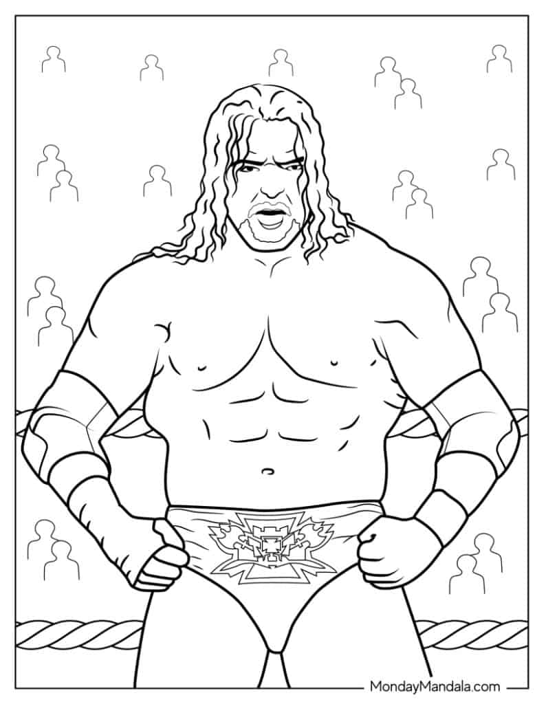 Wrestling wwe coloring pages free pdf printables