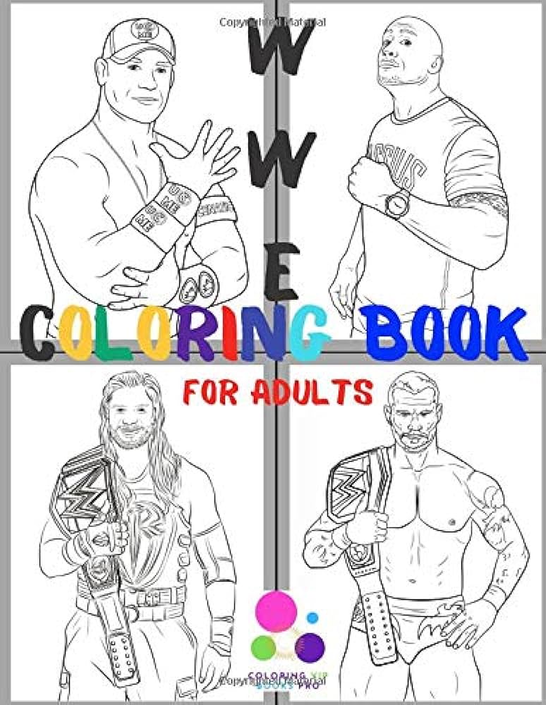 Wwe coloring book for adults color and relax hd unique illustration of wwe superstars