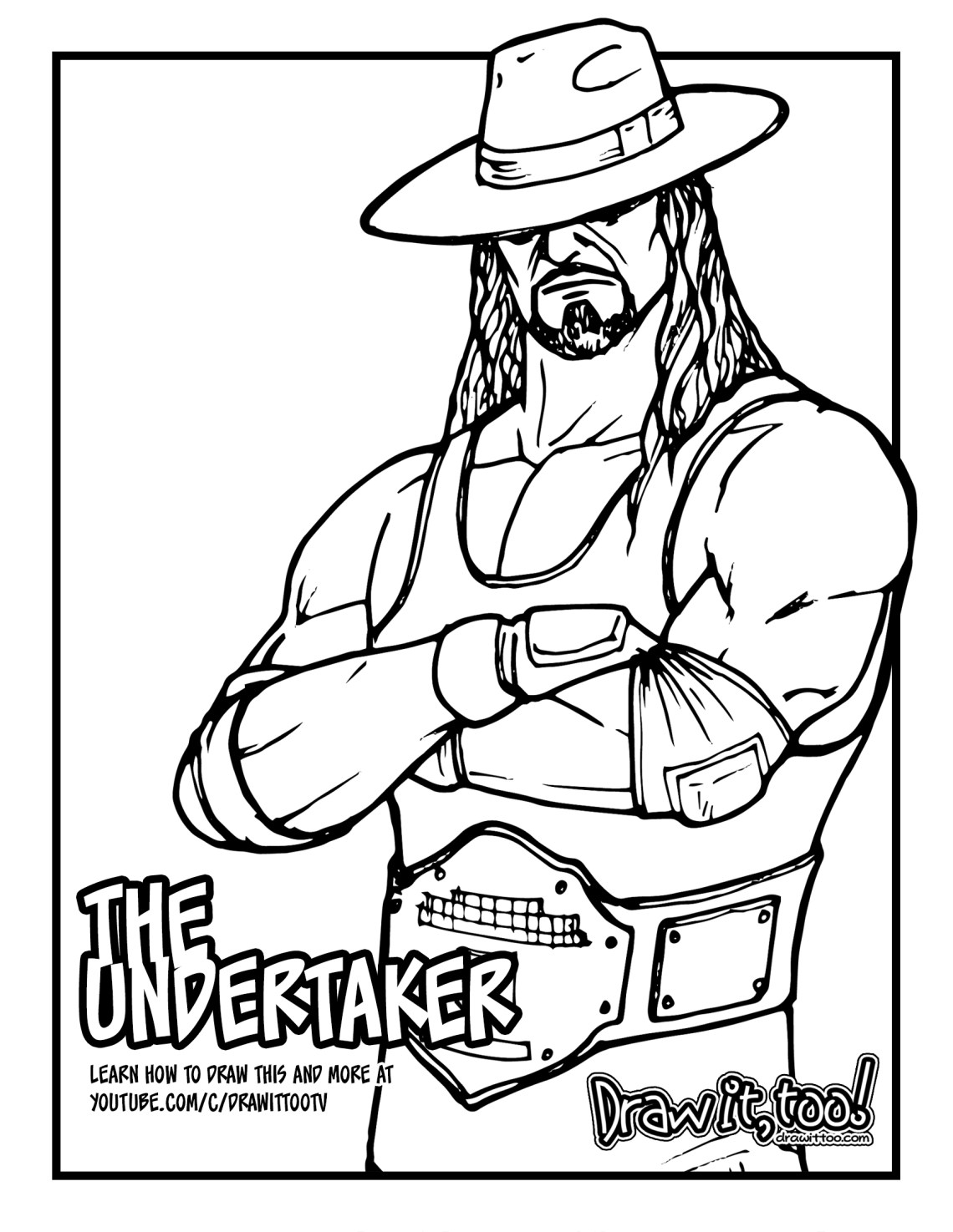 How to draw the undertaker wwe drawing tutorial