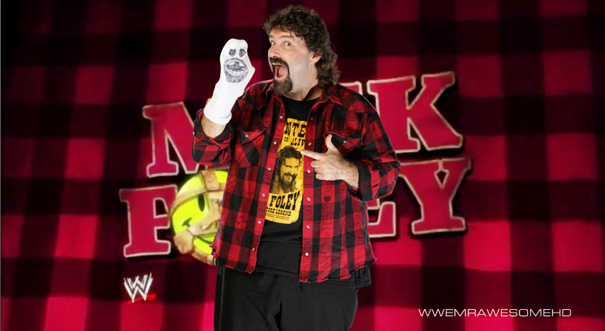 Wwe mick foley background with logo by mrawesomewwe on