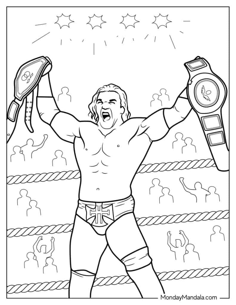 Wrestling wwe coloring pages free pdf printables