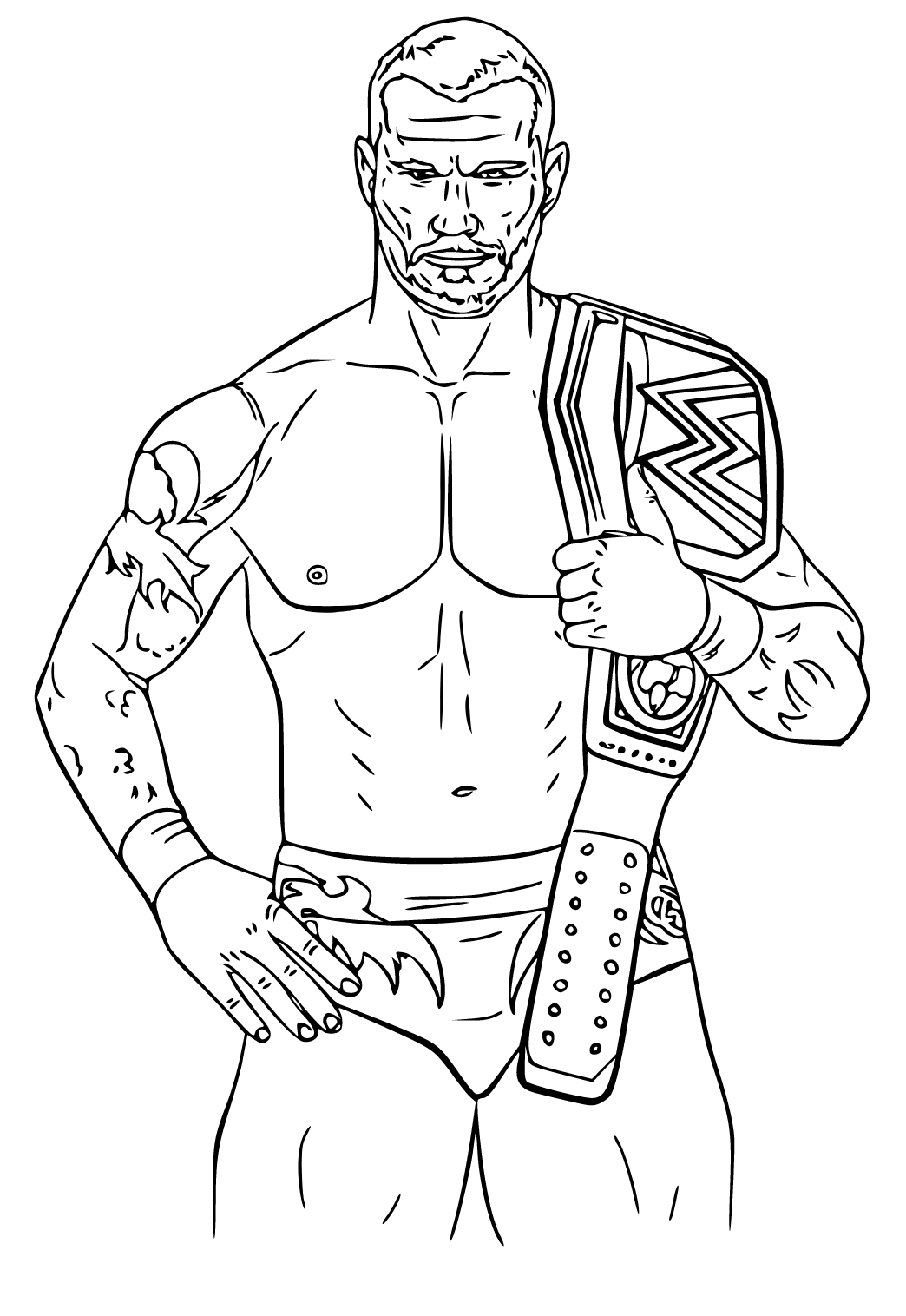 Free printable wwe champion coloring page for adults and kids