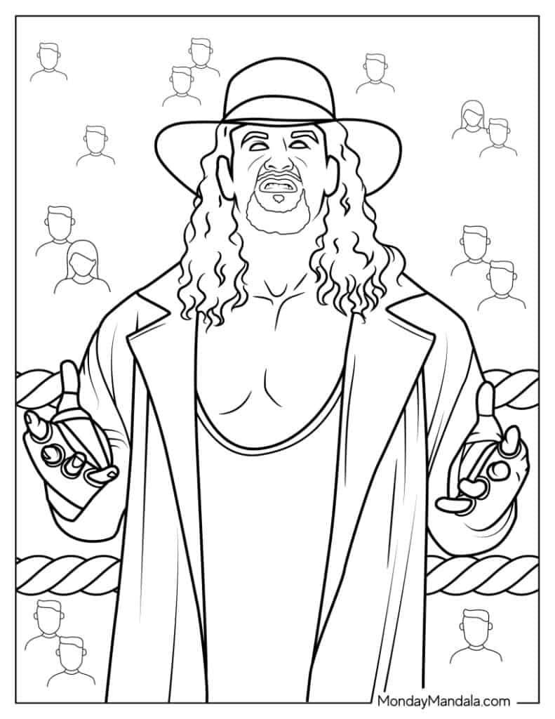 Wrestling wwe coloring pages free pdf printables