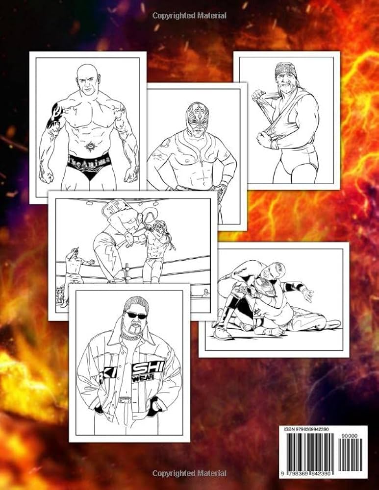 W w e coloring book for adults sport stars coloring pages with incredible illustrations for all ages fun and relaxation a great christmas birthday present press wwe coloring books