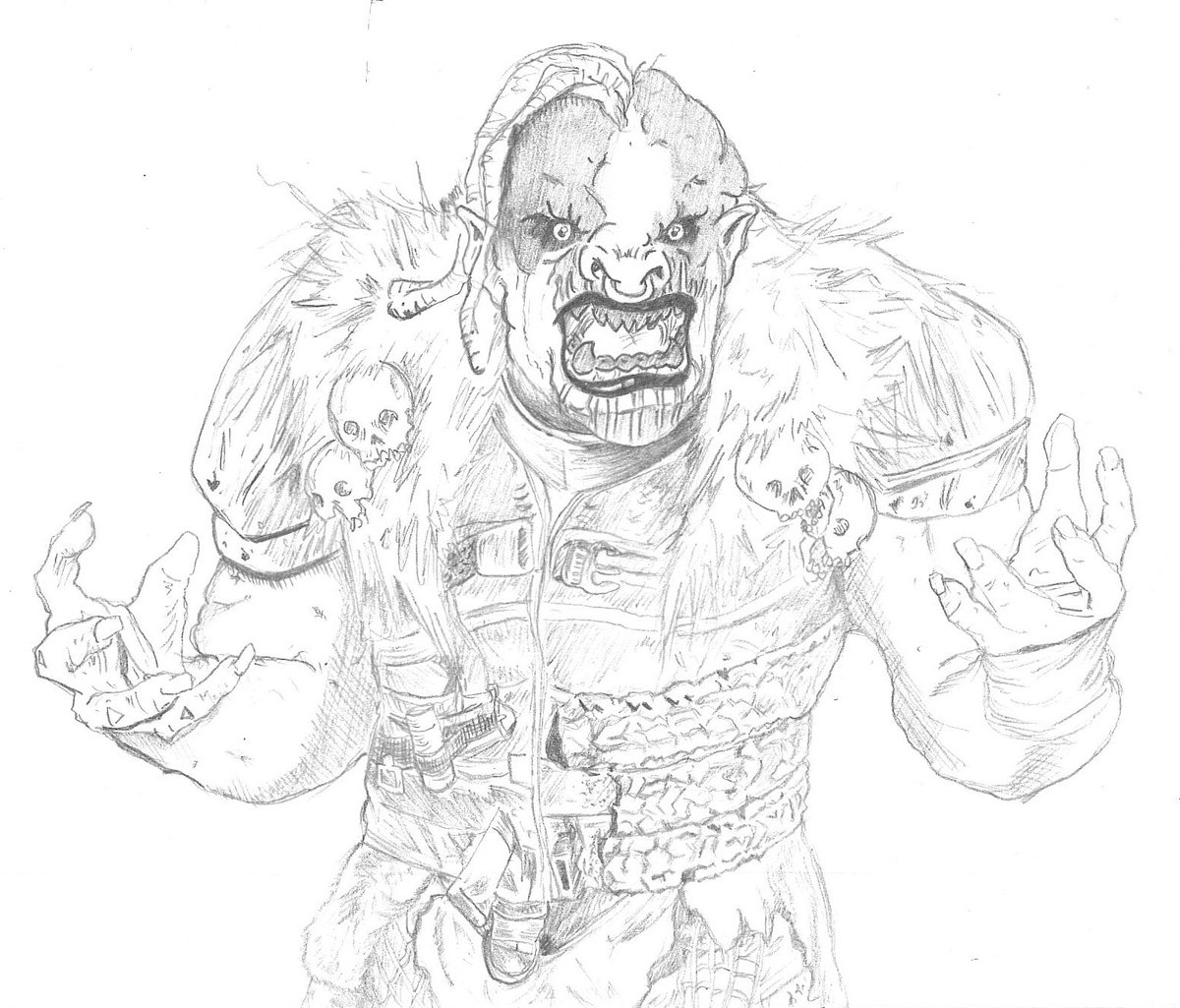 Captain marvelous on x orc of the wasteland art artwork drawing sketch illustration orc lordoftherings maxtheimpaler httpstcodixzgbeoec x